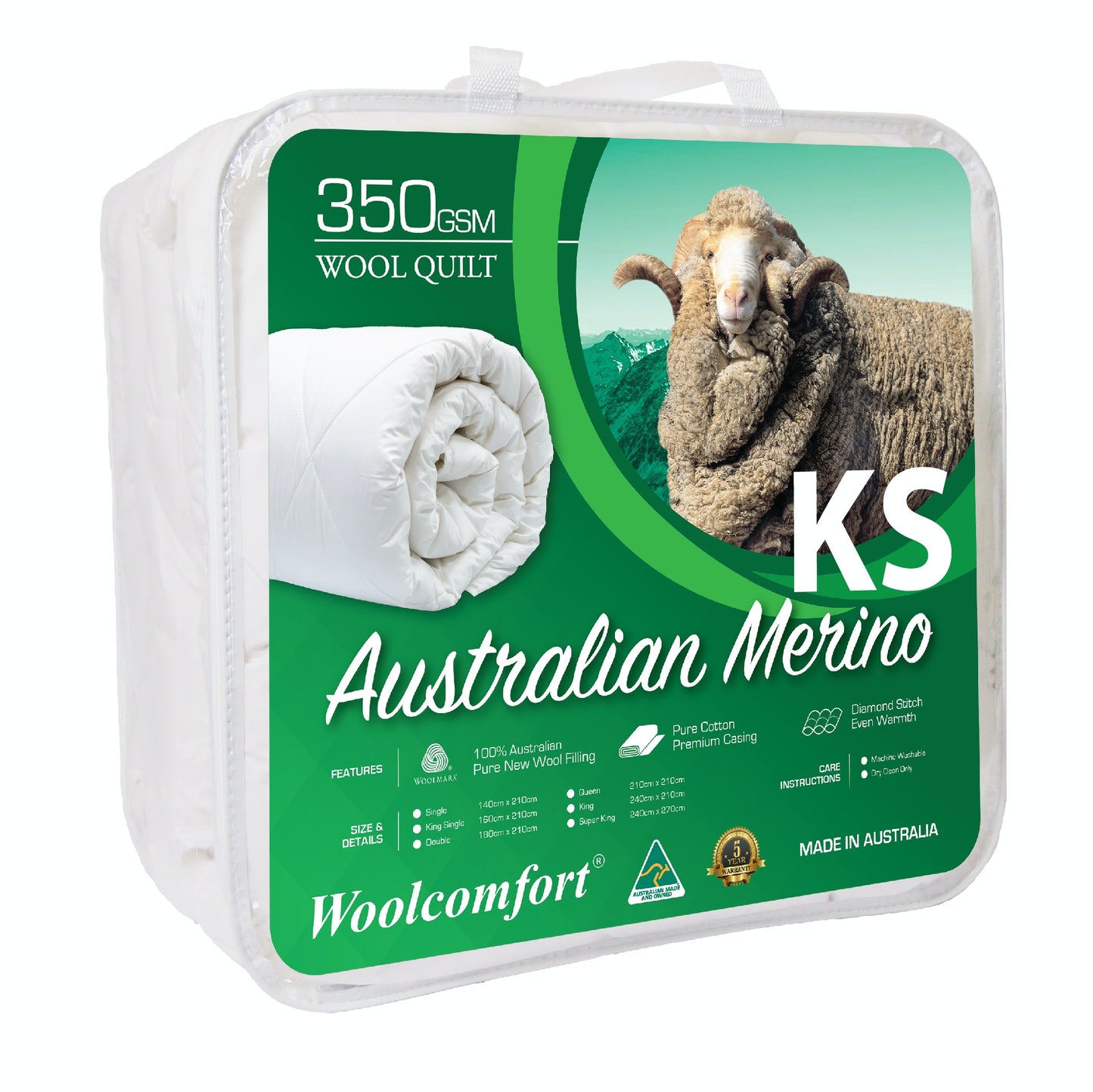 Woolcomfort Australian Merino Wool Premium Quilt