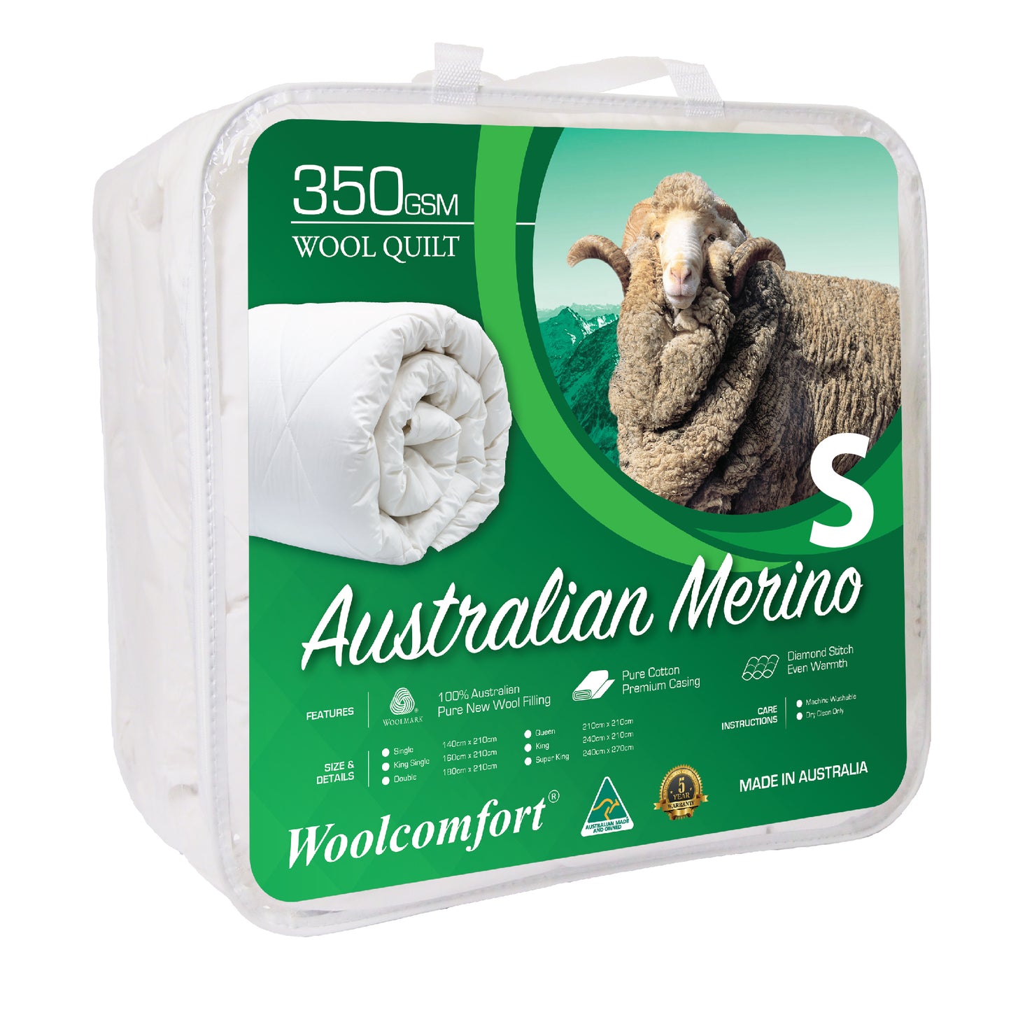 Woolcomfort Australian Merino Wool Premium Quilt