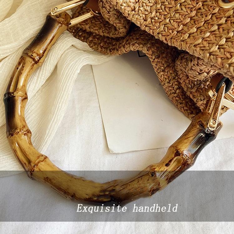 Handwoven Bamboo Bucket Bag with Adjustable Strap
