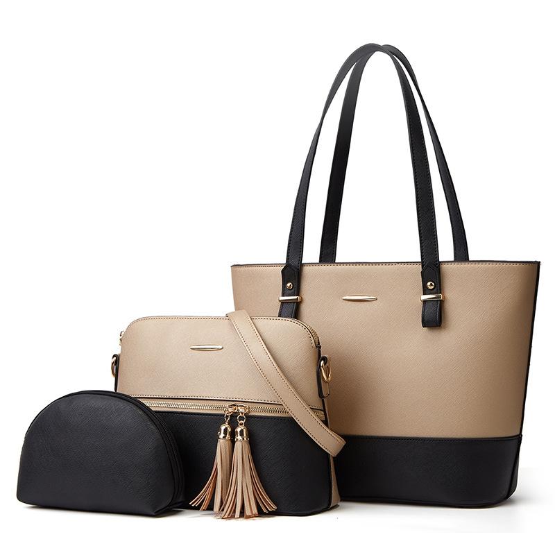 Handbag with Diagonal Design and Letter Detail
