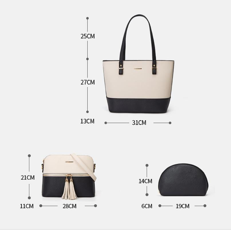 Handbag with Diagonal Design and Letter Detail