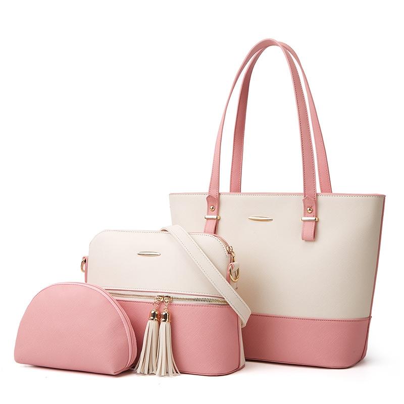 Handbag with Diagonal Design and Letter Detail