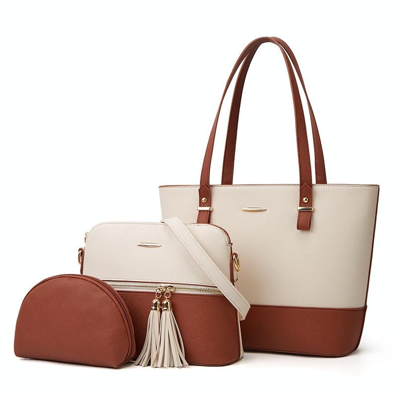 Handbag with Diagonal Design and Letter Detail
