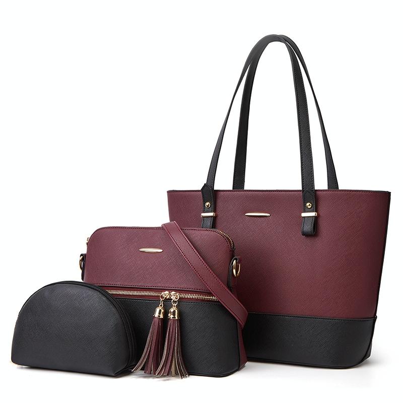 Handbag with Diagonal Design and Letter Detail