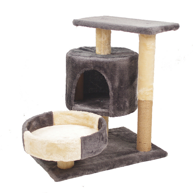 A Cat's Dream Paradise: Natural Solid Wood Cat Climbing Frame for Play and Relaxation