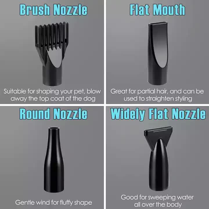 Powerful Pet Hair Dryer with Multiple Nozzle for Dogs and Cats
