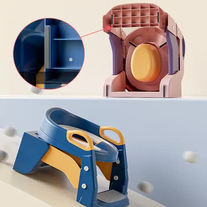 Children's Toilet Trainer Seat – Foldable Potty Ladder with Color Box