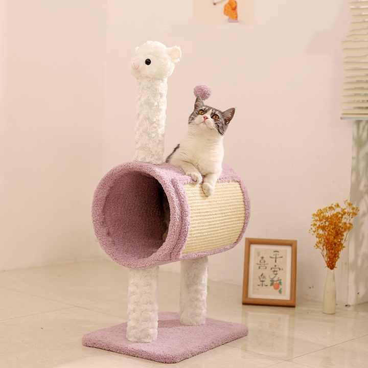 Animal-Themed Cat Tree with Tunnel – Multi-Functional Cat Scratching Post and Playhouse