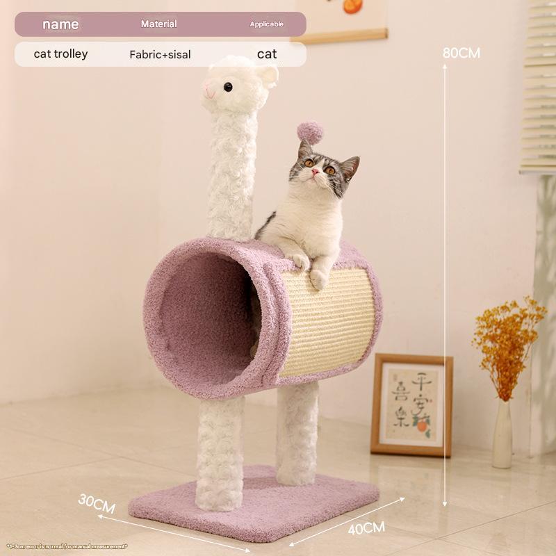 Animal-Themed Cat Tree with Tunnel – Multi-Functional Cat Scratching Post and Playhouse