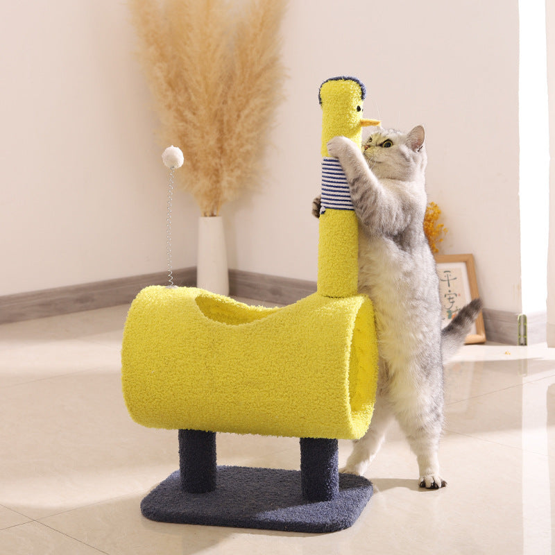 Animal-Themed Cat Tree with Tunnel – Multi-Functional Cat Scratching Post and Playhouse