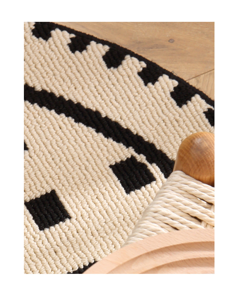 Modern Round Area Rug with Geometric Patterns