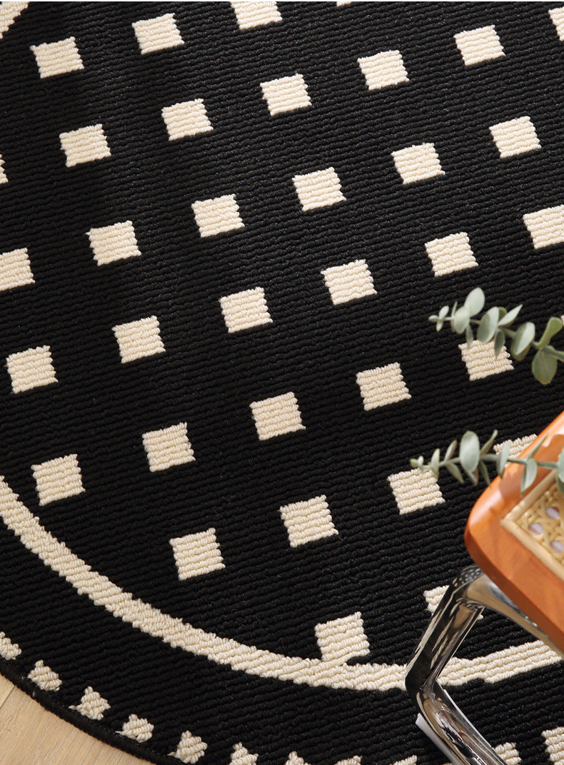 Modern Round Area Rug with Geometric Patterns