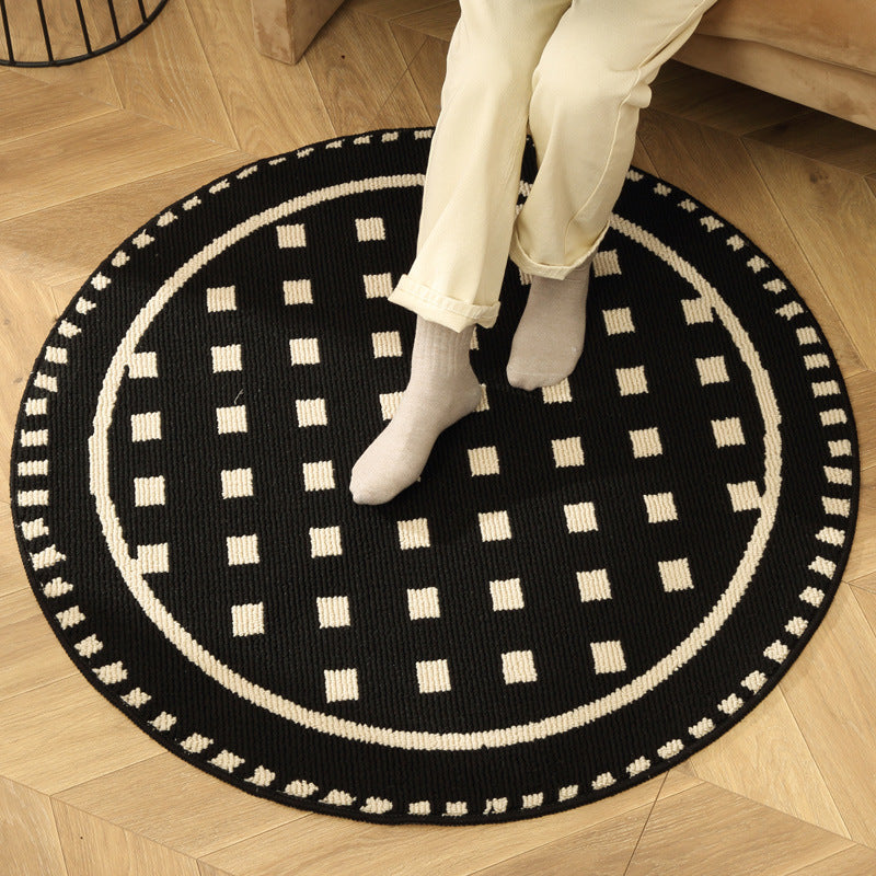 Modern Round Area Rug with Geometric Patterns
