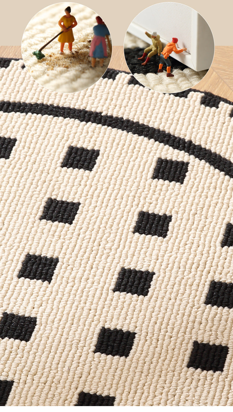 Modern Round Area Rug with Geometric Patterns