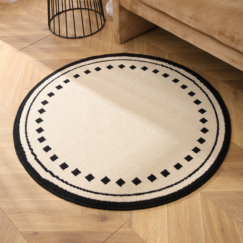 Modern Round Area Rug with Geometric Patterns