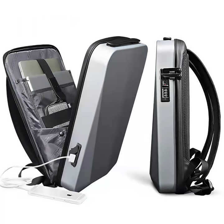 Premium Hard Shell Business Backpack with TSA Lock and USB Charging Port, Waterproof Laptop Bag for Men