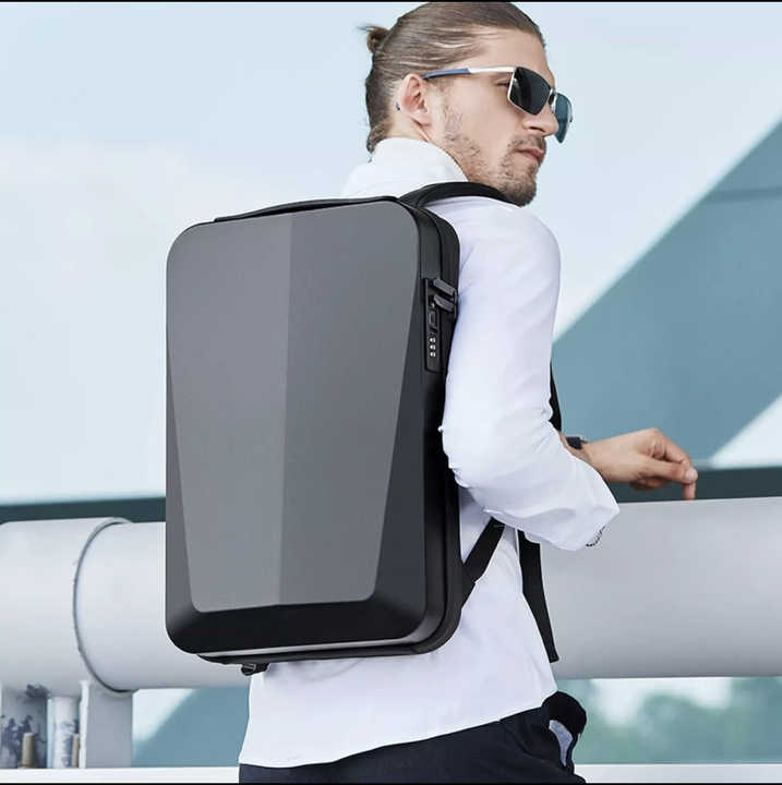 Premium Hard Shell Business Backpack with TSA Lock and USB Charging Port, Waterproof Laptop Bag for Men