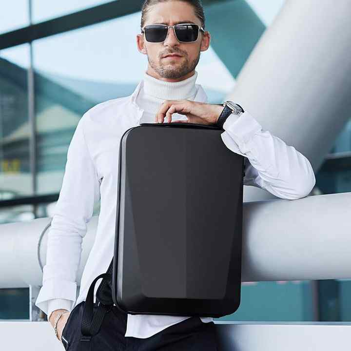 Premium Hard Shell Business Backpack with TSA Lock and USB Charging Port, Waterproof Laptop Bag for Men