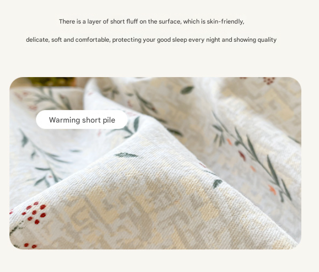 Thick Brushed Cotton 4-Piece Bed Sheet Set