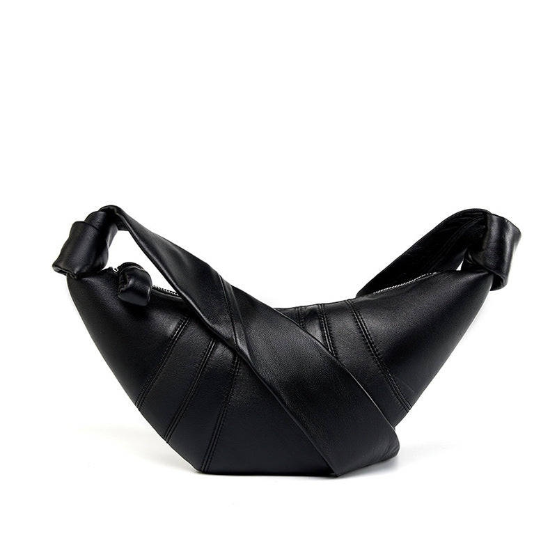 Stylish Croissant Crossbody Bag - Elegant Horn-Shaped Design with Lazy Chic Vibes