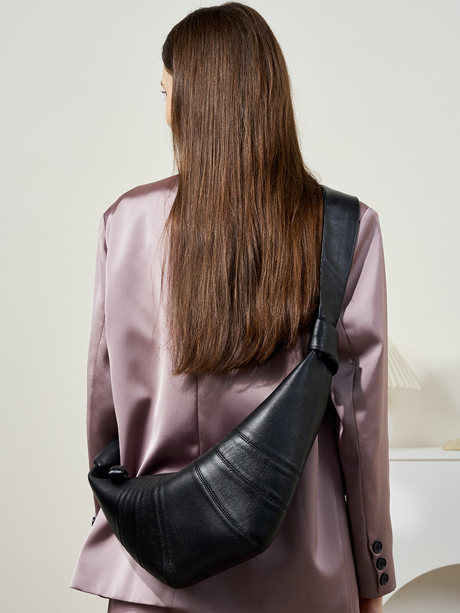 Stylish Croissant Crossbody Bag - Elegant Horn-Shaped Design with Lazy Chic Vibes