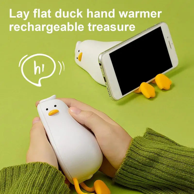 Duck-Shaped Rechargeable Hand Warmer & Power Bank - 4000mAh Multifunctional Portable Heater