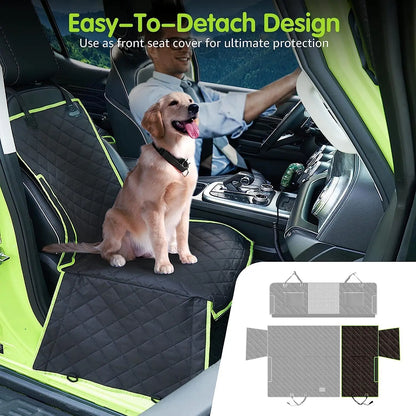 6-in-1 Upgraded Dog Car Seat Cover - Waterproof, Nonslip Hammock for Cars, Trucks & SUVs