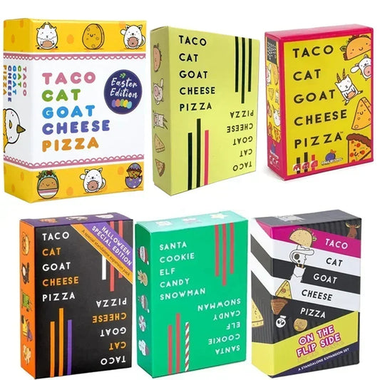 Taco Cat Goat Cheese Pizza Playing Cards - 6 Styles of Funny Party Games for Couples, Friends, and Family