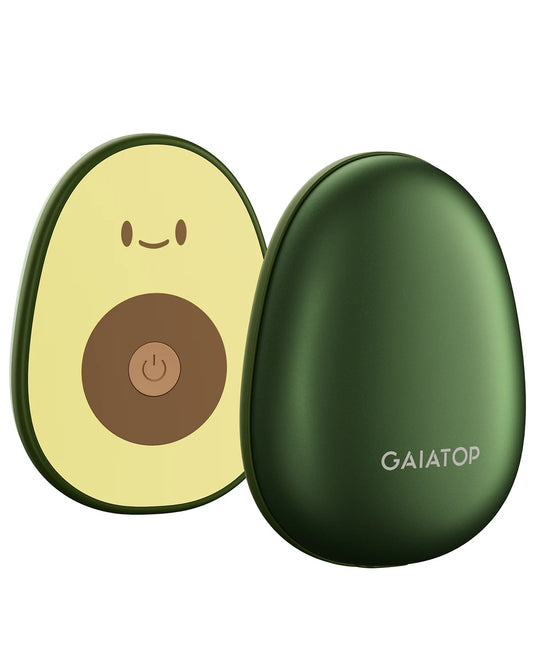 GAIATOP Rechargeable Avocado Hand Warmer 2-Piece Set - 4000mAh Battery with 3 Heating Settings