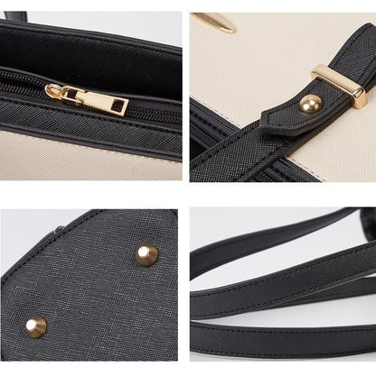 Handbag with Diagonal Design and Letter Detail