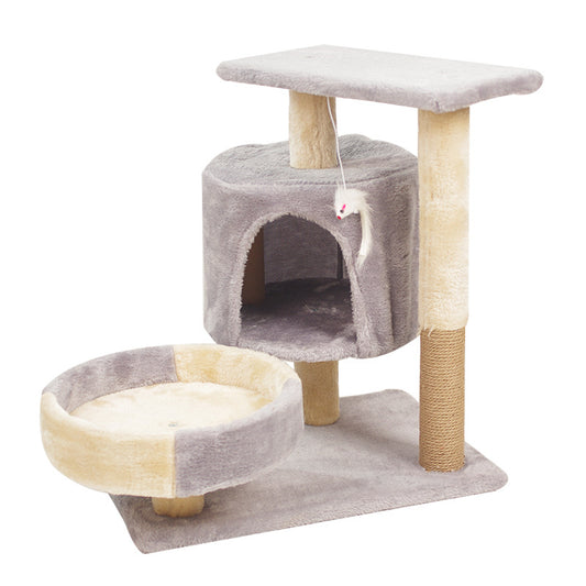 A Cat's Dream Paradise: Natural Solid Wood Cat Climbing Frame for Play and Relaxation