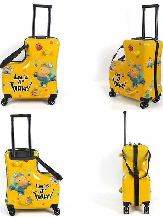 Kids Ride-On Luggage – 20-Inch Cartoon Travel Suitcase