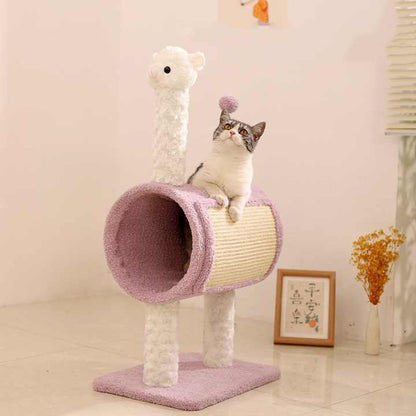 Animal-Themed Cat Tree with Tunnel – Multi-Functional Cat Scratching Post and Playhouse