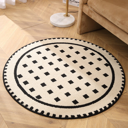 Modern Round Area Rug with Geometric Patterns