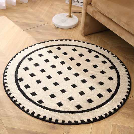 Modern Round Area Rug with Geometric Patterns