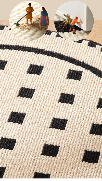 Modern Round Area Rug with Geometric Patterns
