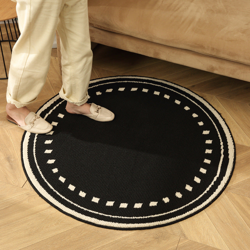 Modern Round Area Rug with Geometric Patterns