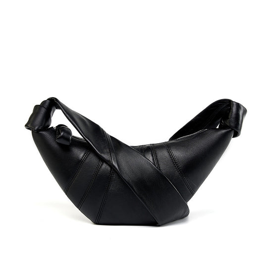 Stylish Croissant Crossbody Bag - Elegant Horn-Shaped Design with Lazy Chic Vibes