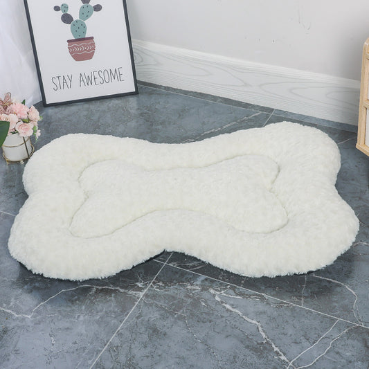 Bone-Shaped Velvet Fish Scale Pet Bed